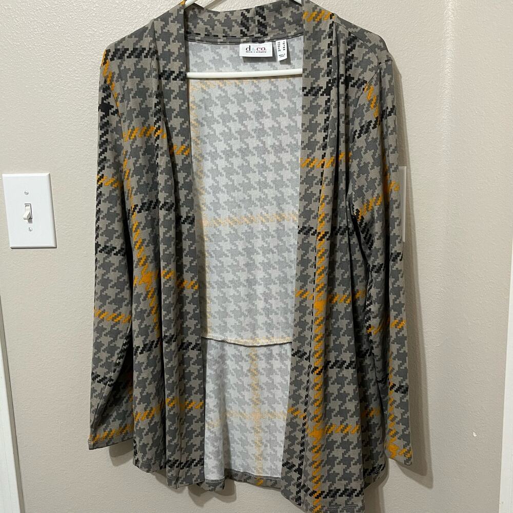 Denim and Company Women’s Cardigan/Blazer Sz Small Open Front Hound’s Tooth‎